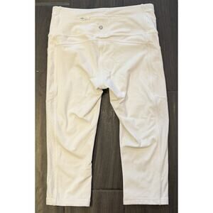 Lululemon Leggings Women 6 White Mind Over Miles Crop 17" Yoga Pants Athletic